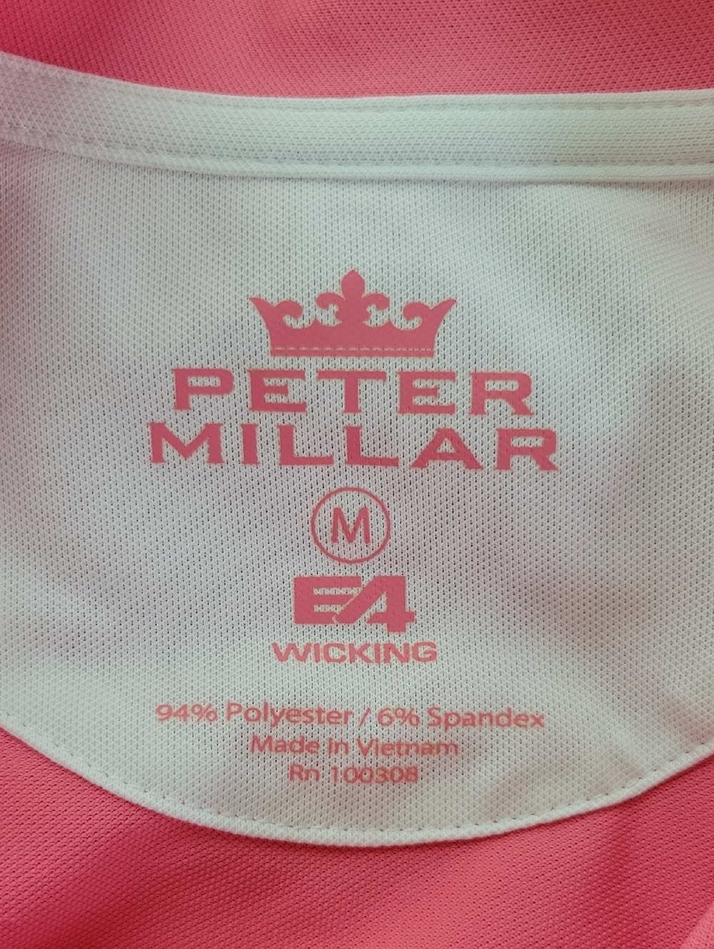 Peter Millar Pink 3/4 Sleeve Polo Size Medium - Picture 5 of 6